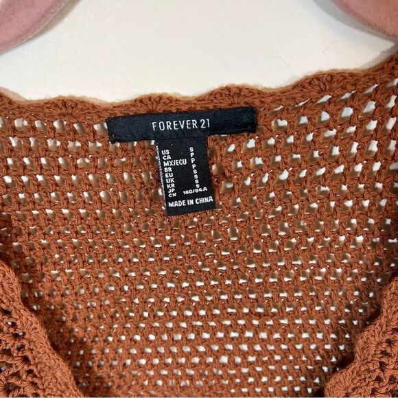 ✨ Forever 21 Brown Knit Shrug Sweater Small - Picture 3 of 9